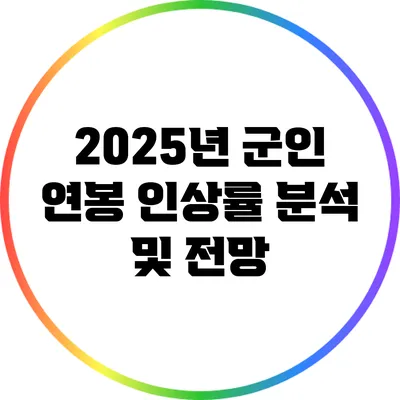 2025년 군인 연봉 인상률 분석 및 전망