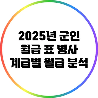 2025년 군인 월급 표: 병사 계급별 월급 분석