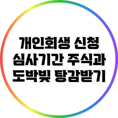 개인회생 신청 심사기간: 주식과 도박빚 탕감받기