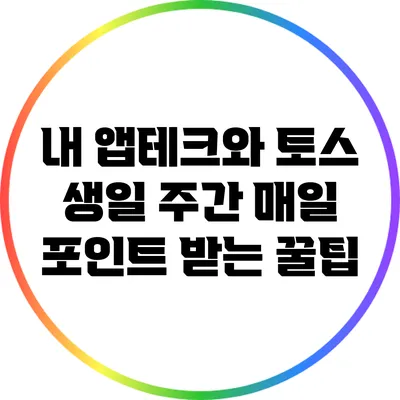 내 앱테크와 토스 생일 주간 매일 포인트 받는 꿀팁