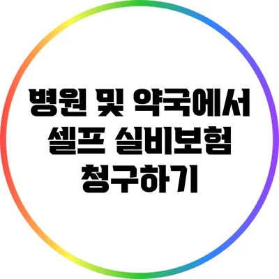 병원 및 약국에서 셀프 실비보험 청구하기