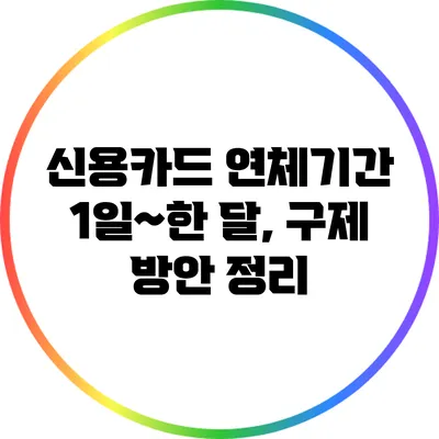 신용카드 연체기간 1일~한 달, 구제 방안 정리