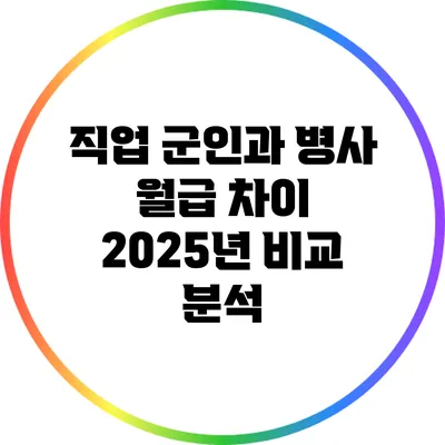 직업 군인과 병사 월급 차이: 2025년 비교 분석