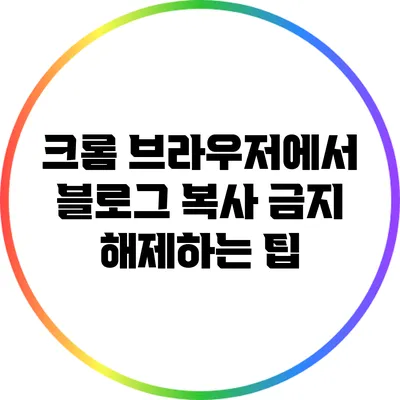 크롬 브라우저에서 블로그 복사 금지 해제하는 팁