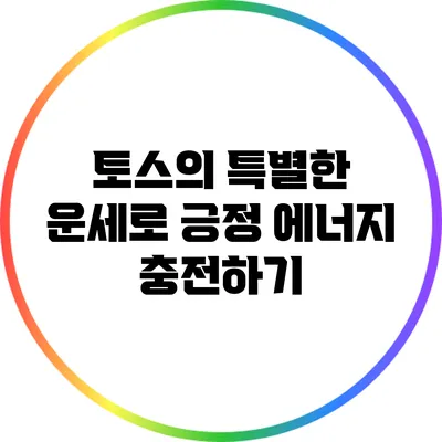 토스의 특별한 운세로 긍정 에너지 충전하기