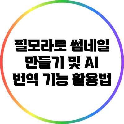 필모라로 썸네일 만들기 및 AI 번역 기능 활용법