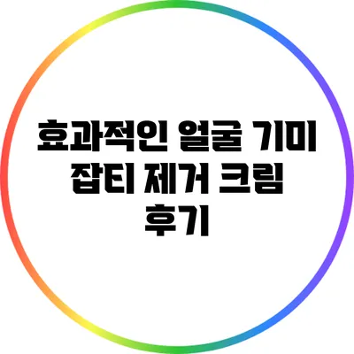 효과적인 얼굴 기미 잡티 제거 크림 후기