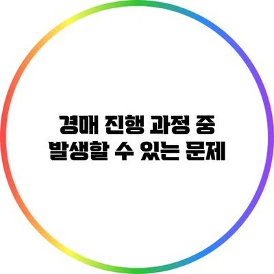 경매 진행 과정 중 발생할 수 있는 문제