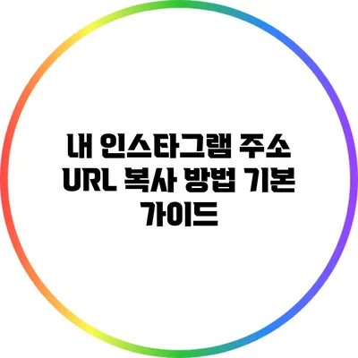 내 인스타그램 주소 URL 복사 방법: 기본 가이드