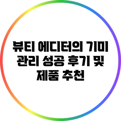 뷰티 에디터의 기미 관리 성공 후기 및 제품 추천