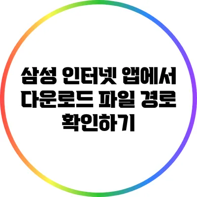 삼성 인터넷 앱에서 다운로드 파일 경로 확인하기