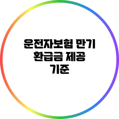 운전자보험 만기 환급금 제공 기준