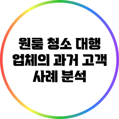 원룸 청소 대행 업체의 과거 고객 사례 분석