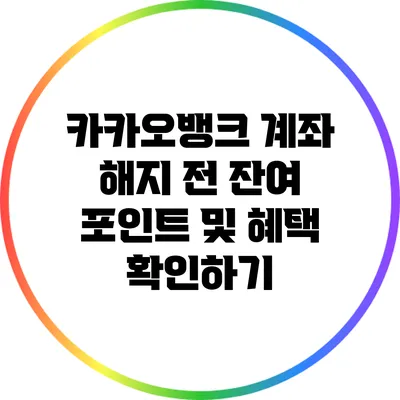 카카오뱅크 계좌 해지 전 잔여 포인트 및 혜택 확인하기