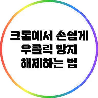 크롬에서 손쉽게 우클릭 방지 해제하는 법