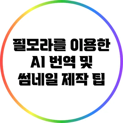 필모라를 이용한 AI 번역 및 썸네일 제작 팁