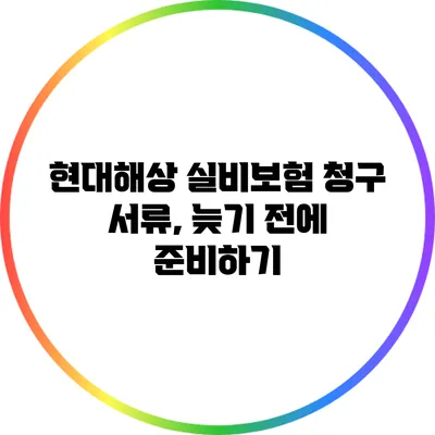 현대해상 실비보험 청구 서류, 늦기 전에 준비하기