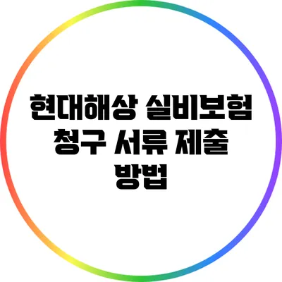 현대해상 실비보험 청구 서류 제출 방법