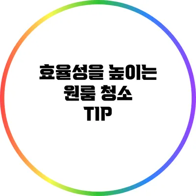 효율성을 높이는 원룸 청소 TIP