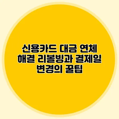 신용카드 대금 연체 해결: 리볼빙과 결제일 변경의 꿀팁