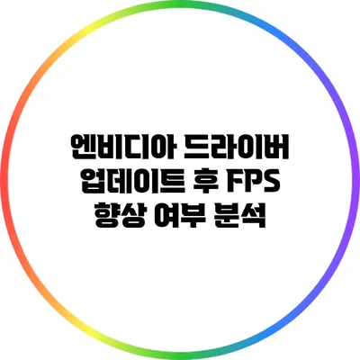 엔비디아 드라이버 업데이트 후 FPS 향상 여부 분석