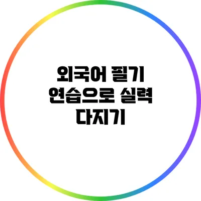 외국어 필기 연습으로 실력 다지기