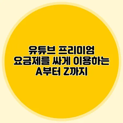 유튜브 프리미엄 요금제를 싸게 이용하는 A부터 Z까지