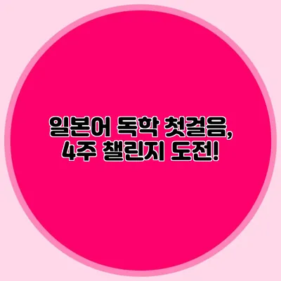 일본어 독학 첫걸음, 4주 챌린지 도전!