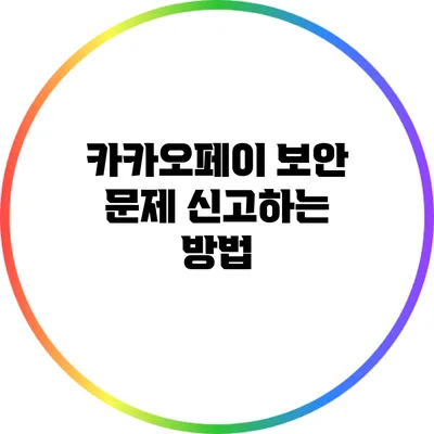 카카오페이 보안 문제 신고하는 방법