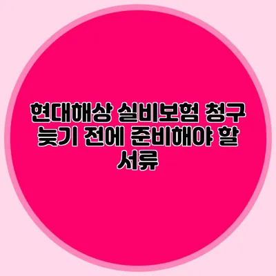 현대해상 실비보험 청구 늦기 전에 준비해야 할 서류