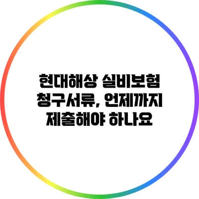 현대해상 실비보험 청구서류, 언제까지 제출해야 하나요?