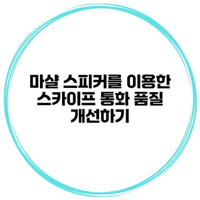 마샬 스피커를 이용한 스카이프 통화 품질 개선하기