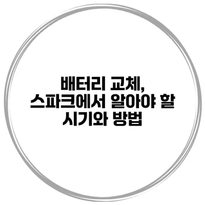 배터리 교체, 스파크에서 알아야 할 시기와 방법