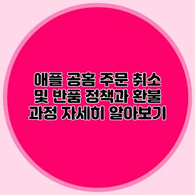애플 공홈 주문 취소 및 반품 정책과 환불 과정 자세히 알아보기