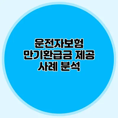운전자보험 만기환급금 제공 사례 분석