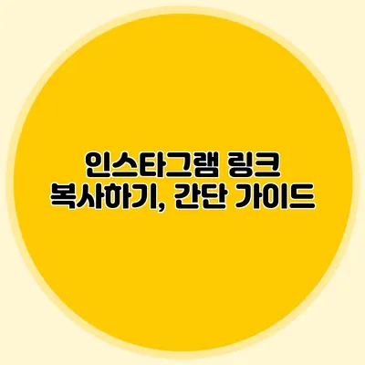 인스타그램 링크 복사하기, 간단 가이드